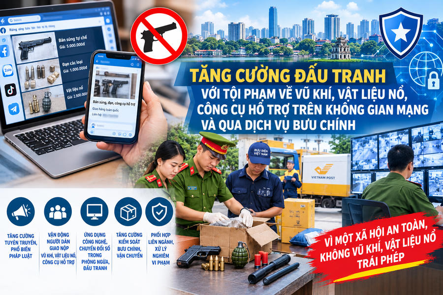 Hà Nội tăng cường đấu tranh với tội phạm về vũ khí trên không gian mạng