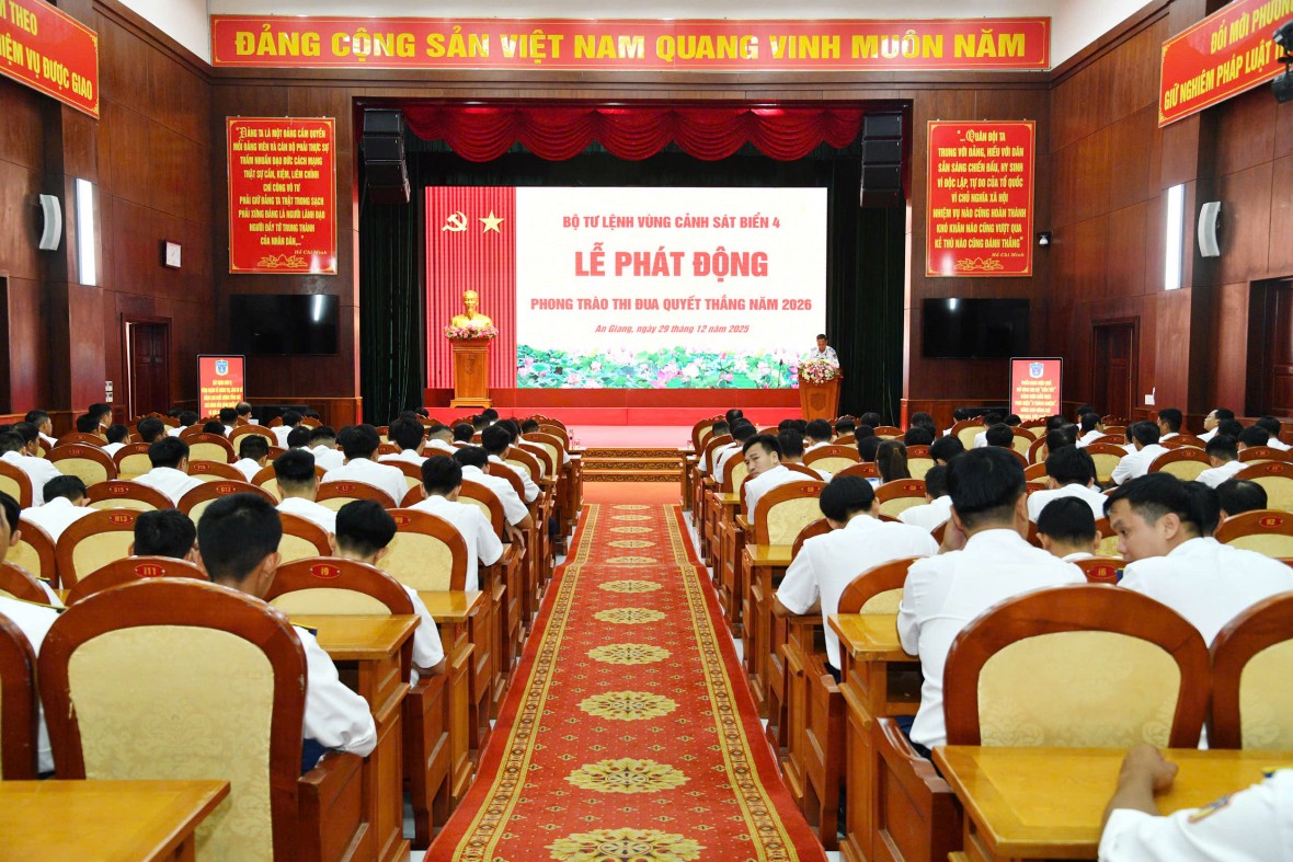BTL Vùng Cảnh sát biển 4 quyết tâm thi đua hoàn thành thắng lợi nhiệm vụ năm 2026 BTL Vùng Cảnh sát biển 4 quyết tâm thi đua hoàn thành thắng lợi nhiệm vụ năm 2026