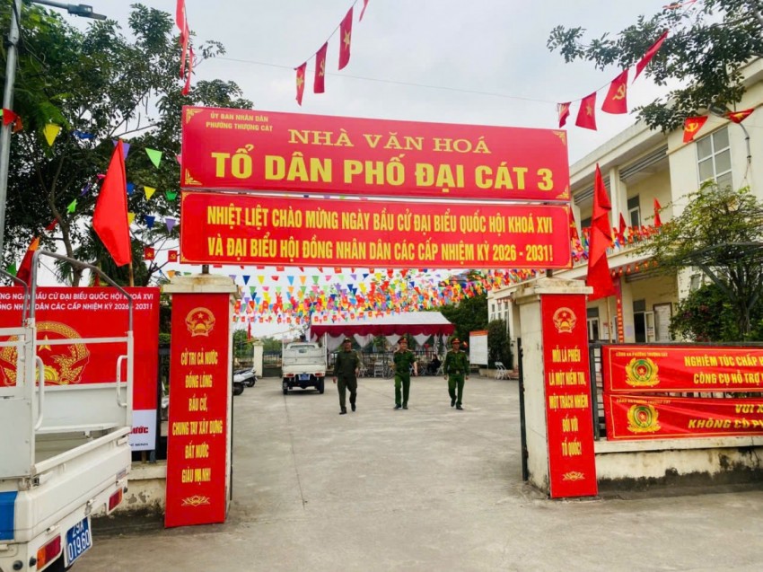 Nhà văn hoá TDP Đại Cát 3, nơi diễn ra bầu cử. Nhà văn hoá TDP Đại Cát 3, nơi diễn ra bầu cử.