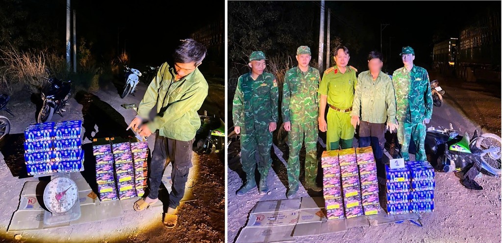 Đối tượng T.H.T cùng tang vật bị lực lượng chức năng thu giữ