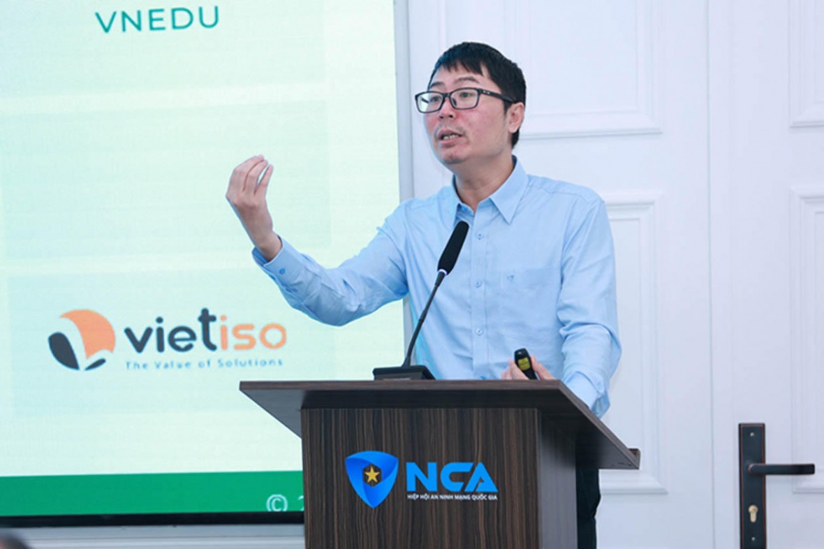 Ông Nguyễn Quang Đồng, Viện trưởng Viện Nghiên cứu Chính sách và Phát triển Truyền thông với tham luận Năng lực bảo vệ dữ liệu cá nhân cho người dùng