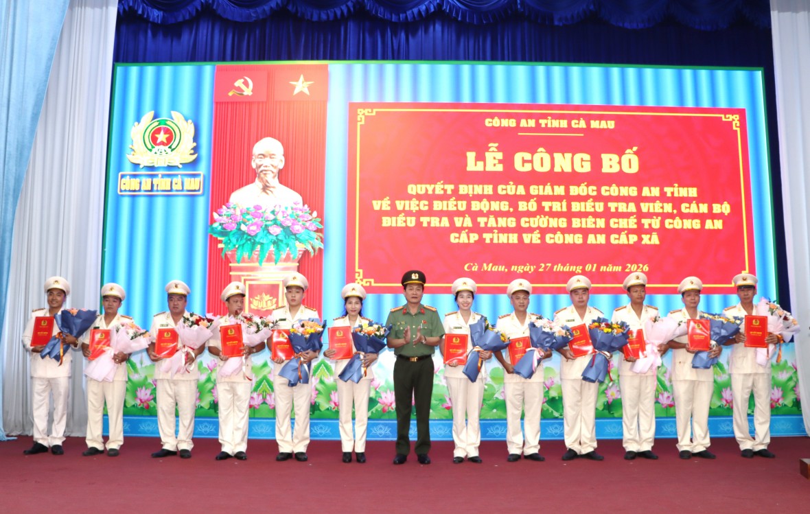 Công an Cà Mau tăng cường hơn 100 điều tra viên về cơ sở