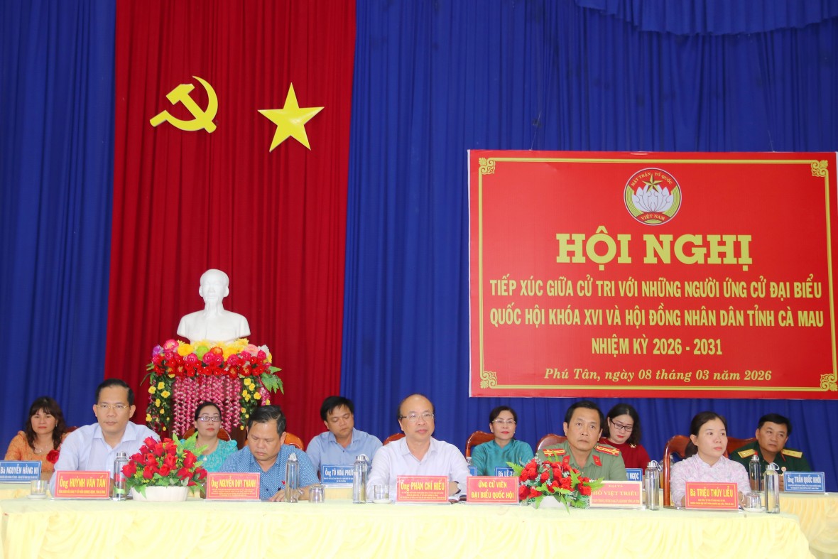 Ứng cử viên ĐBQH khóa XVI cam kết hành động vì sự phát triển của xã Phú Tân, Cà Mau Ứng cử viên ĐBQH khóa XVI cam kết hành động vì sự phát triển của xã Phú Tân, Cà Mau