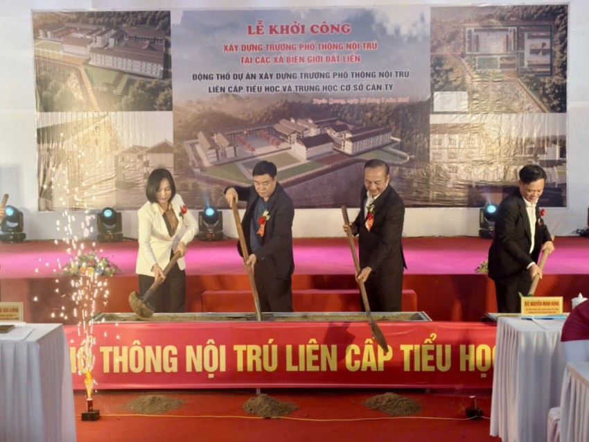 Đồng loạt khởi công 11 trường phổ thông nội trú tại các xã biên giới Tuyên Quang