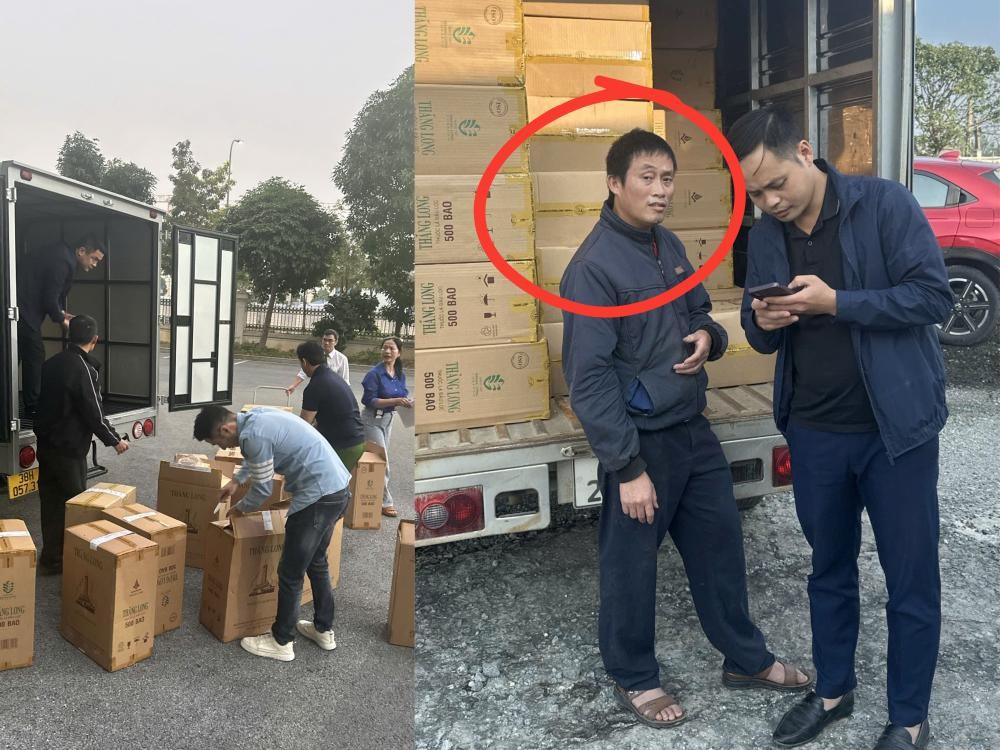 Nguyễn Đức Thọ (khoanh tròn) khai nhận đã mua số thuốc lá giả từ phía Nam, về phân phối tại các tiệm tạp hóa trên địa bàn - Ảnh Công an Hà Tĩnh. Nguyễn Đức Thọ (khoanh tròn) khai nhận đã mua số thuốc lá giả từ phía Nam, về phân phối tại các tiệm tạp hóa trên địa bàn - Ảnh Công an Hà Tĩnh.