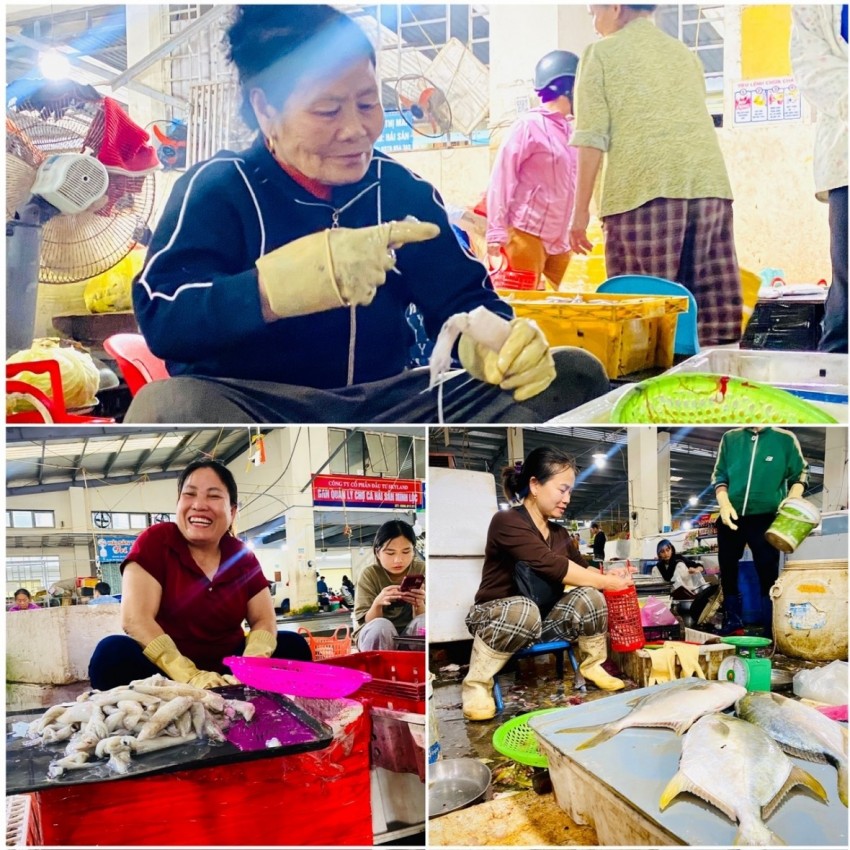 Những hình ảnh của các tiểu thương trong buổi chợ chiều cuối năm.