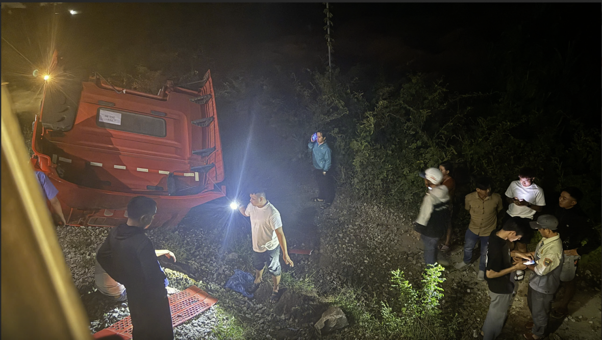 Hiện trường vụ va chạm. Ảnh T.Q