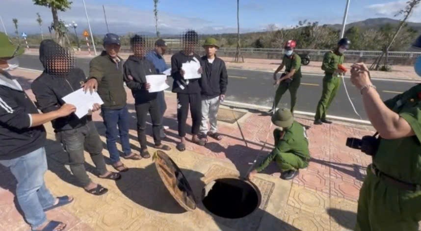 Bắt giữ 6 đối tượng ở Quảng Ngãi cắt trộm cáp điện ngầm ven sông Đăk Bla