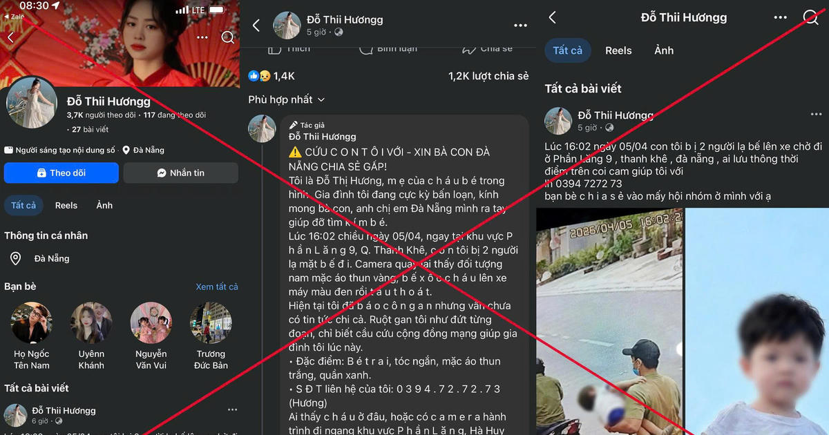 Thông tin về vụ “bắt cóc trẻ em” xảy ra tại TP Đà Nẵng là sai sự thật