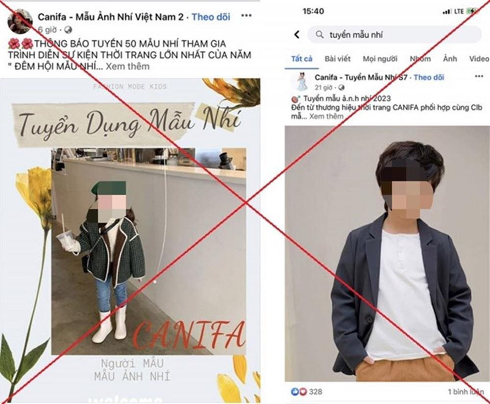 đối tượng lừa đảo sẽ kết bạn với phụ huynh và mời tham gia ứng tuyển người mẫu nhí cho hãng thời trang.