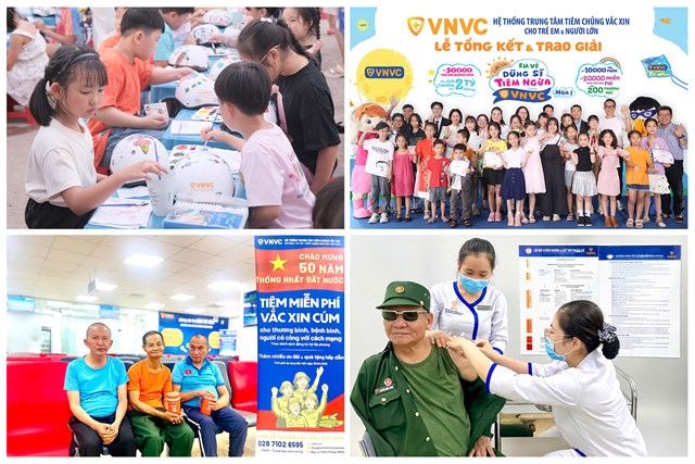VNVC đ&atilde; trao tặng v&agrave; tổ chức ti&ecirc;m miễn ph&iacute; h&agrave;ng triệu liều vắc xin ph&ograve;ng c&uacute;m, vắc xin uốn v&aacute;n cho cựu chiến binh, người cao tuổi, trẻ em tại c&aacute;c m&aacute;i ấm, thể hiện tr&aacute;ch nhiệm x&atilde; hội v&agrave; tinh thần sẻ chia v&igrave; cộng đồng.