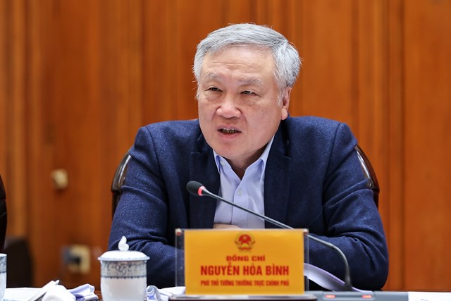 Ph&oacute; Thủ tướng Thường trực Ch&iacute;nh phủ Nguyễn H&ograve;a B&igrave;nh ph&aacute;t biểu - Ảnh: VGP/Nhật Bắc