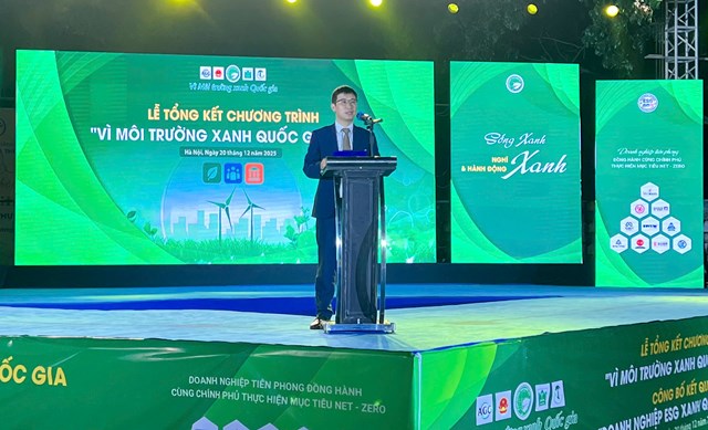 TS. Ho&agrave;ng Hiệp - Viện trưởng Viện Nghi&ecirc;n cứu Tăng trưởng xanh; Trưởng Ban tổ chức Chương tr&igrave;nh &ldquo;V&igrave; M&ocirc;i trường xanh Quốc gia năm 2025&rdquo; ph&aacute;t biểu khai mạc