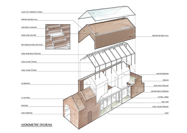 B&ecirc;n ngo&agrave;i gạch tr&ecirc;n m&aacute;i nh&agrave; l&agrave; lớp m&aacute;i bằng t&ocirc;n nhựa k&iacute;nh để che nắng che mưa, gi&uacute;p bảo vệ lớp gạch b&ecirc;n trong v&agrave; đ&oacute;n nắng tự nhi&ecirc;n. &nbsp;