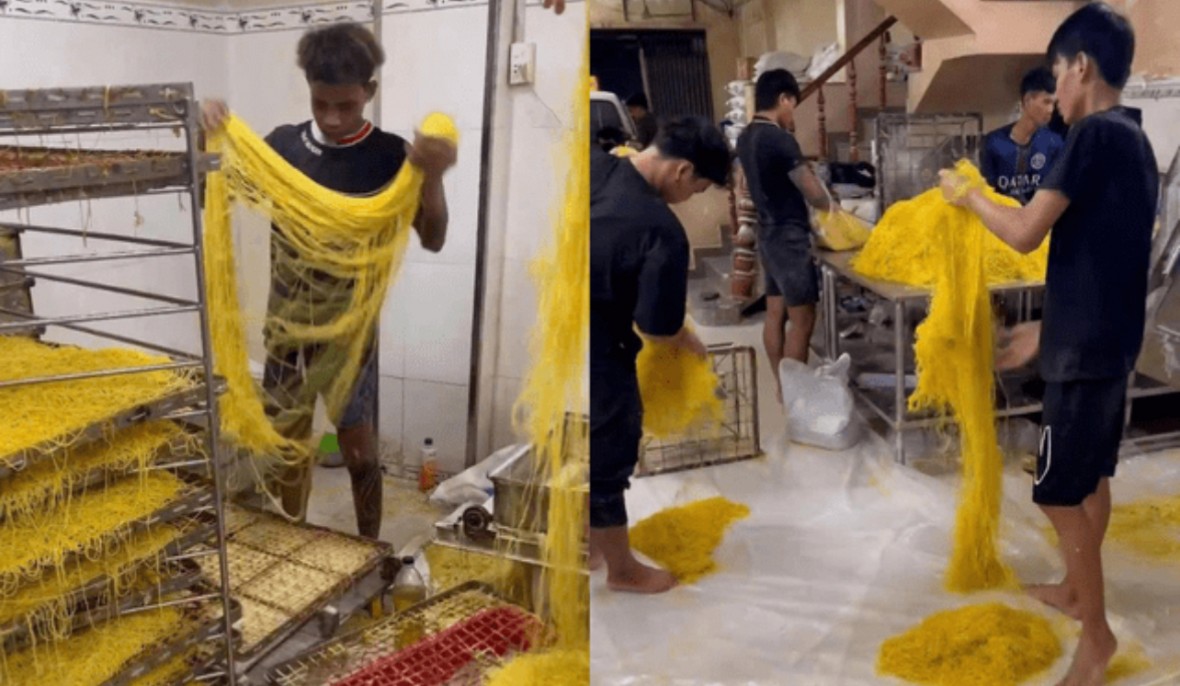 TP HCM: Triệt phá cơ sở sản xuất 800 tấn mì sợi tẩm hàn the