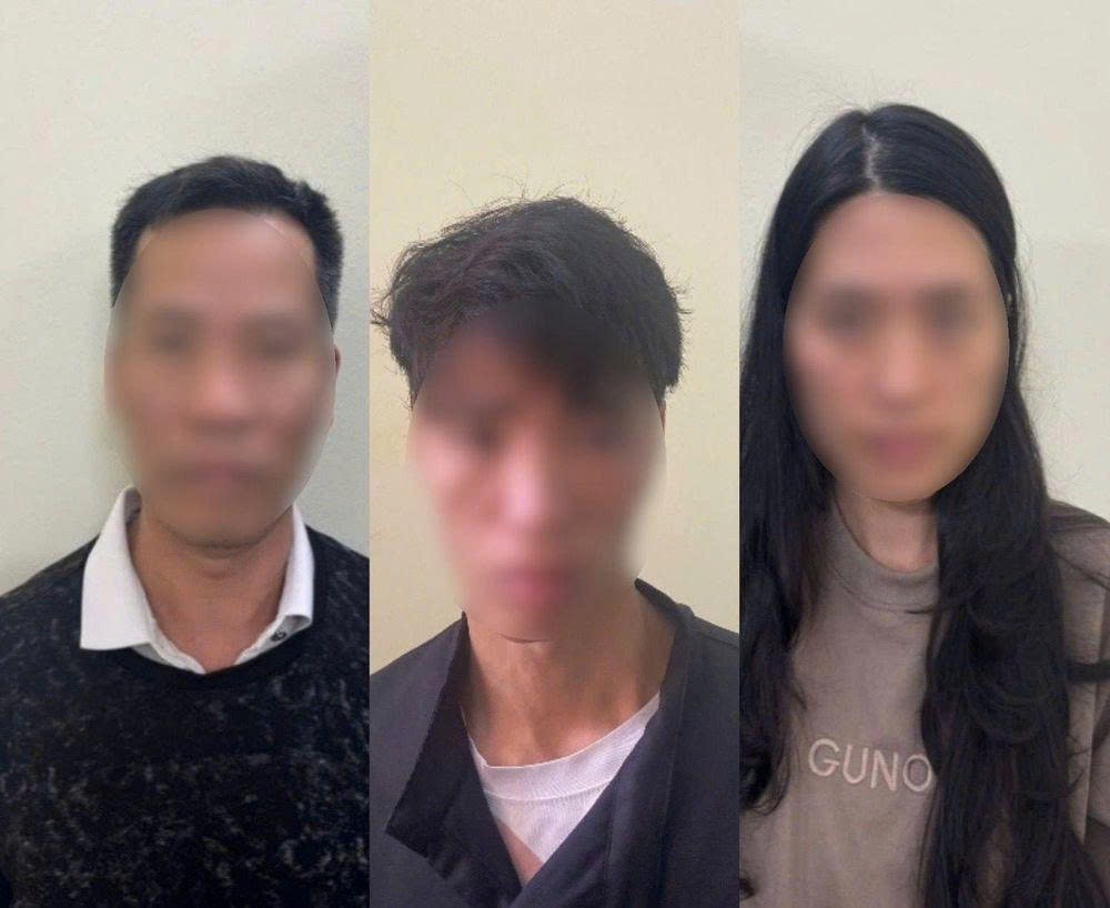 Các đối tượng tại cơ quan điều tra.