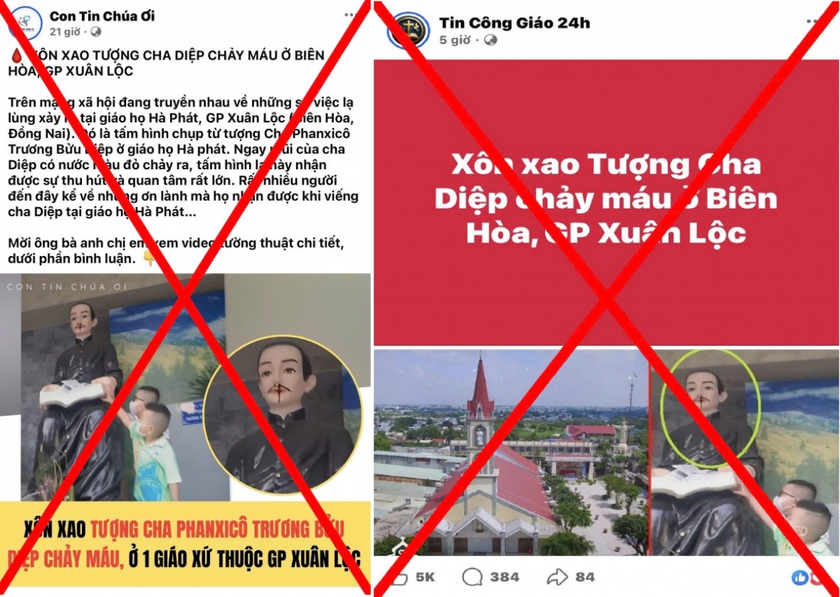 Đồng Nai: Bác bỏ thông tin “tượng Cha Phanxicô Trương Bửu Diệp chảy máu”