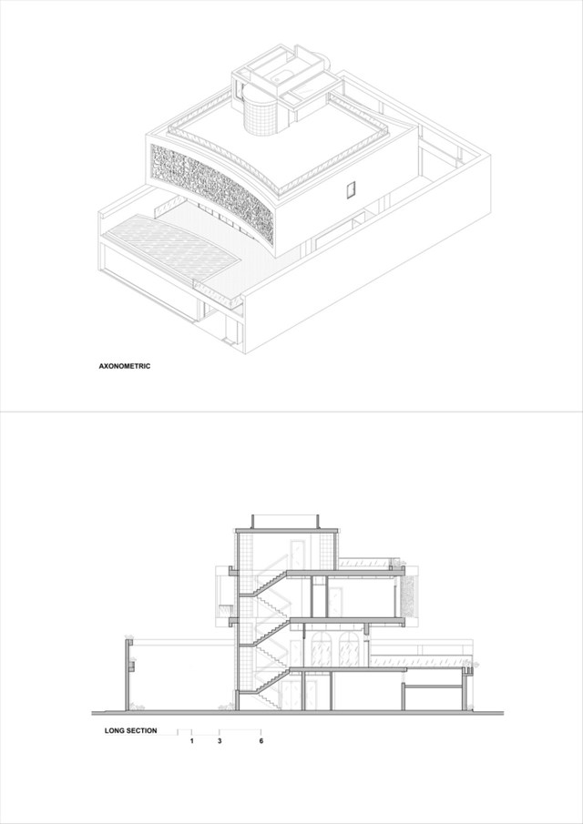 Thiết kế chung của biệt thự dựa tr&ecirc;n những h&igrave;nh khối cơ bản với thủ ph&aacute;p lệch tầng để ph&acirc;n chia kh&ocirc;ng gian.&nbsp;Trong đ&oacute; tầng trệt&nbsp;l&agrave; kh&ocirc;ng gian giải tr&iacute;, tầng hai l&agrave; kh&ocirc;ng gian&nbsp;sinh hoạt chung v&agrave; tầng ba d&ugrave;ng l&agrave;m kh&ocirc;ng gian nghỉ dưỡng.