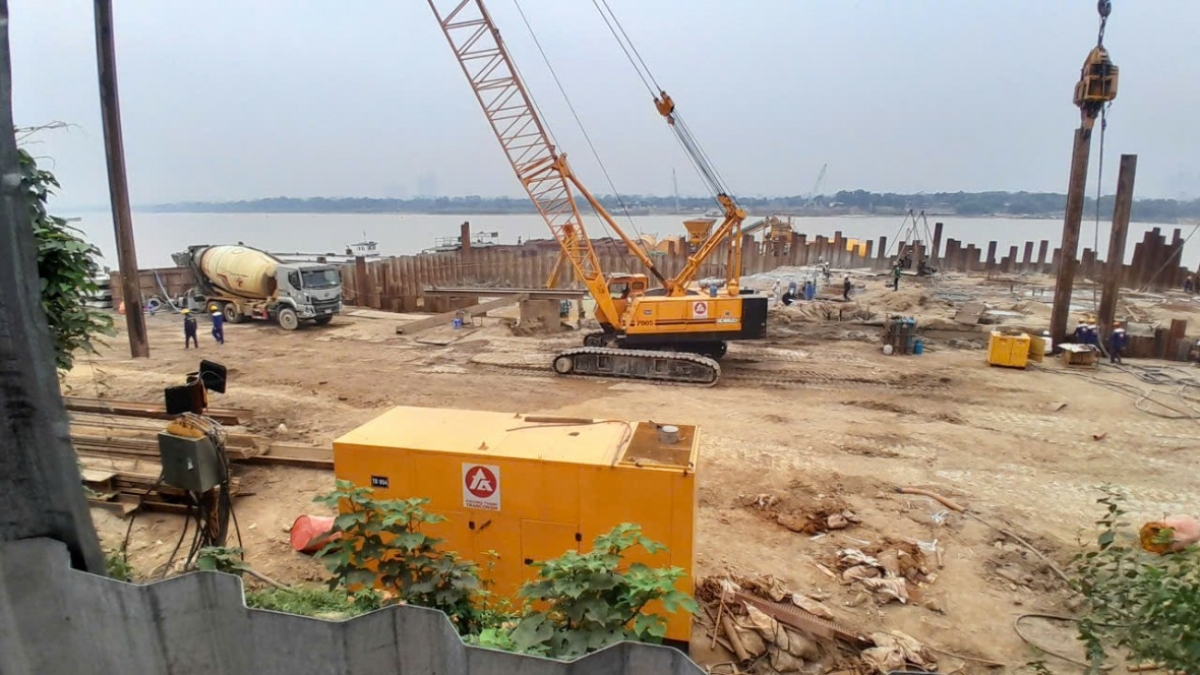 Dự án cầu Tứ Liên gần 20.000 tỷ sau 7 tháng triển khai bắt đầu lộ diện