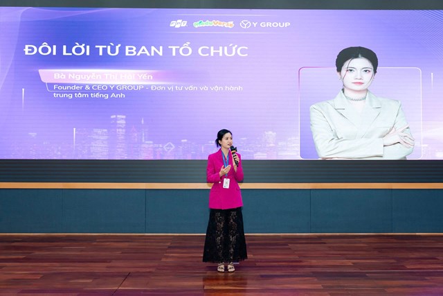 Founder & CEO Y Group Nguyễn Thị Hải Yến chia sẻ trong chương tr&igrave;nh Gameshow li&ecirc;n trung t&acirc;m.