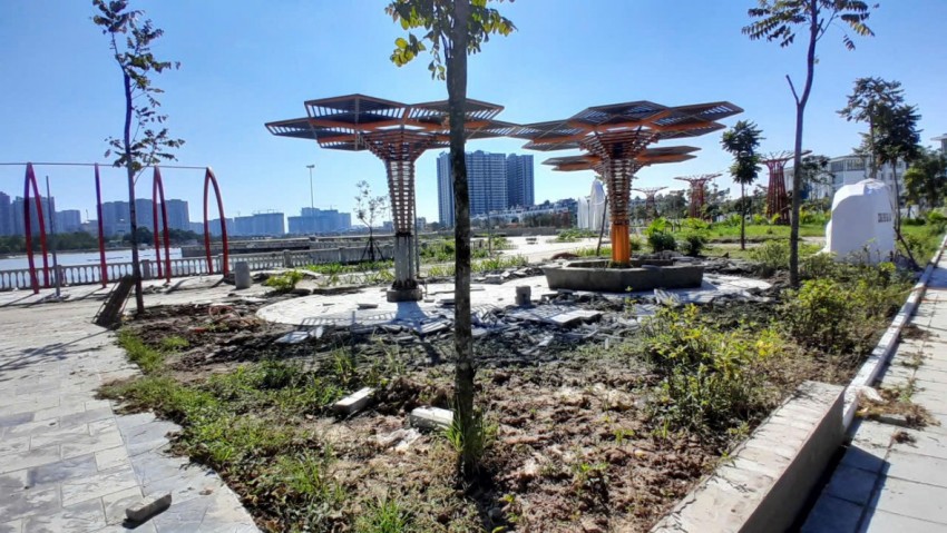 Cận cảnh Công viên Gia Lâm tăng tốc về đích trước tết Nguyên đán