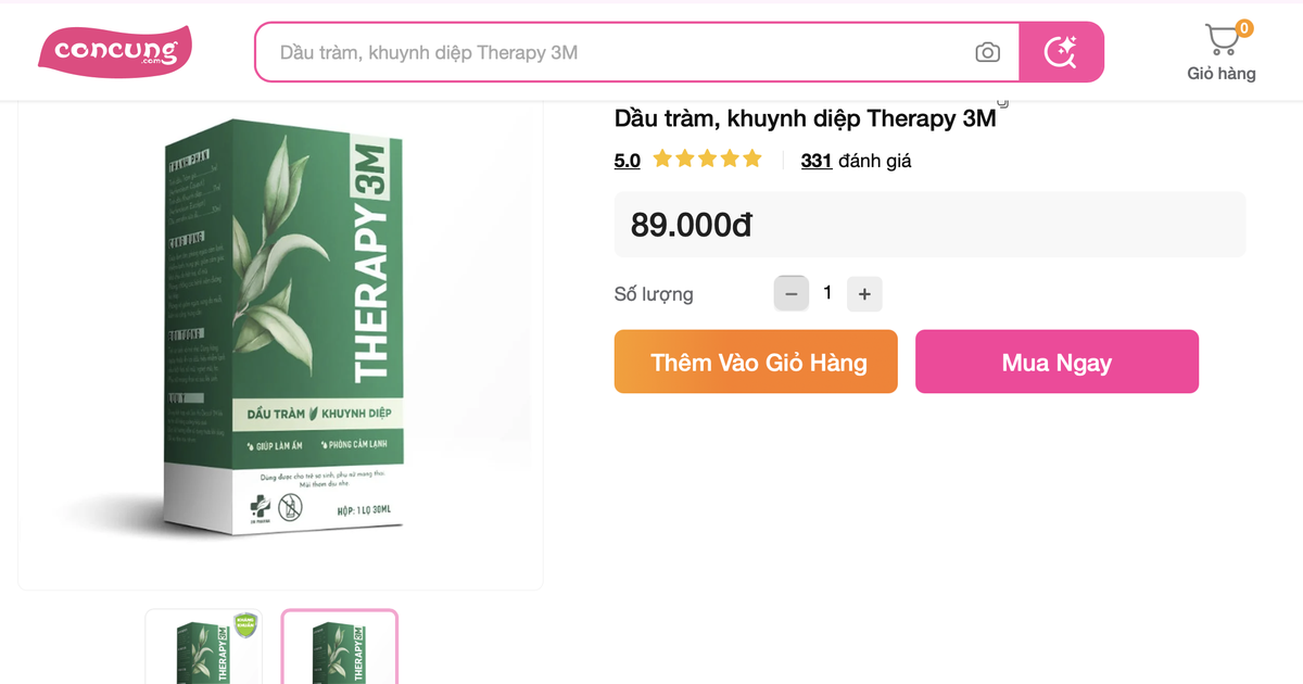 Đình chỉ lưu hành, thu hồi dầu tràm THERAPY 3M do sai công thức