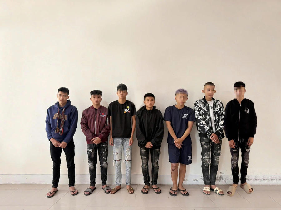 7 đối tượng trộm cắp tài sản liên tỉnh - Ảnh Công an Nghệ An.