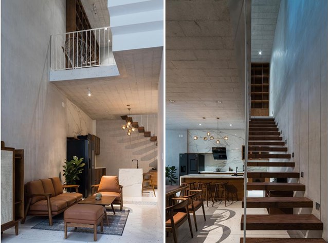 Nhà hẹp mặt tiền, bên trong rộng bất ngờ ở TP HCM - Ảnh 1