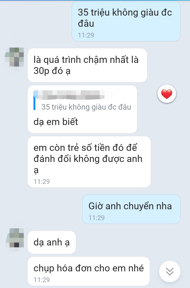 Hình ảnh đốin tượng tiếp cận nạn nhân qua tin nhắn Zalo