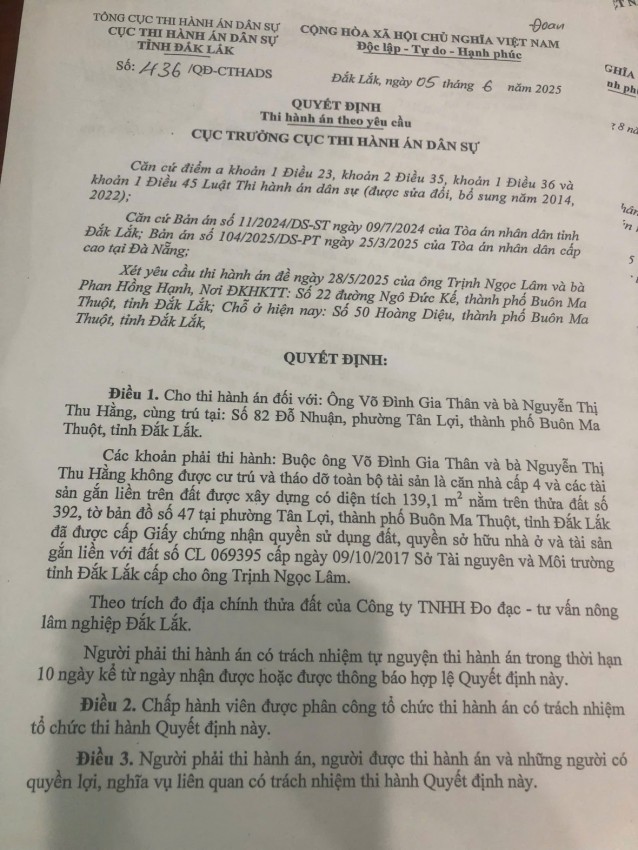 Sẽ tiến hành thi hành án để bảo vệ Sẽ tiến hành thi hành án để bảo vệ