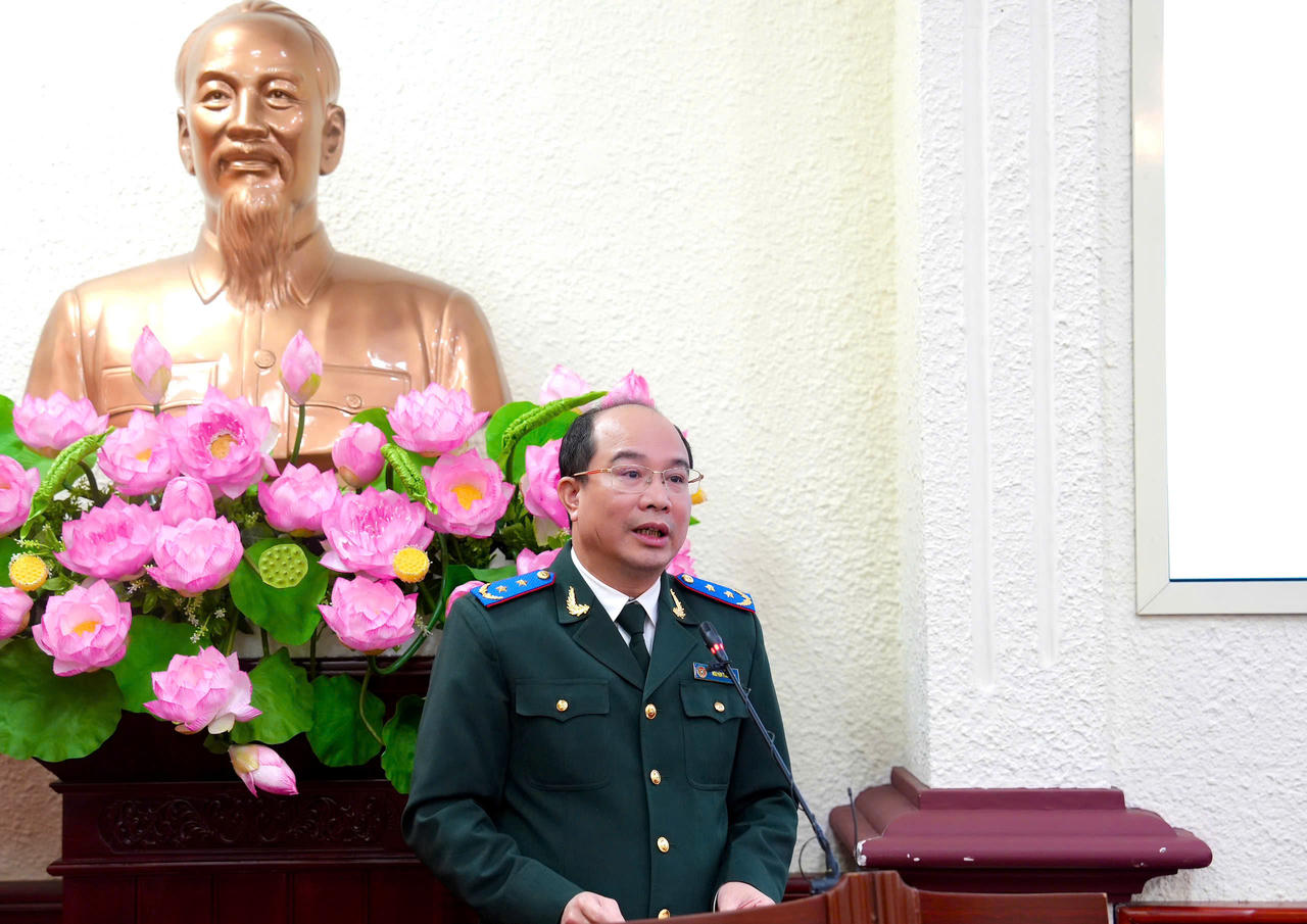 Công bố Thể lệ Cuộc thi “Chuyện nghề Thi hành án dân sự” lần thứ 2 Cục trưởng Cục Quản lý THADS Nguyễn Thắng Lợi phát biểu tại buổi Lễ.