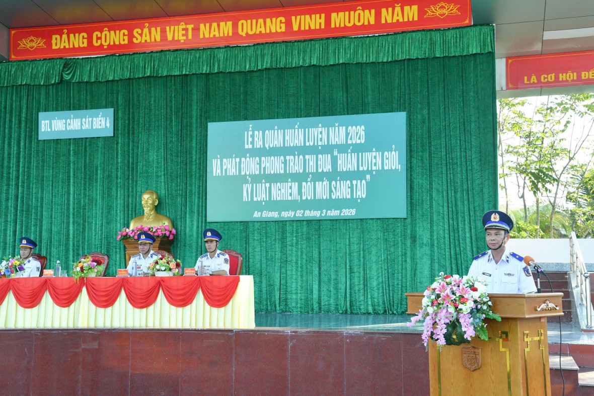 BTL Vùng Cảnh sát biển 4 tổ chức Lễ ra quân huấn luyện năm 2026 BTL Vùng Cảnh sát biển 4 tổ chức Lễ ra quân huấn luyện năm 2026