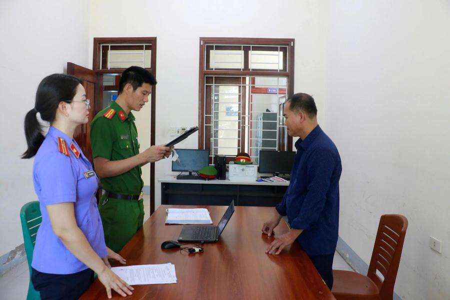 Đối tượng cầm đầu Bùi Văn Trường - Ảnh Công an Nghệ An.