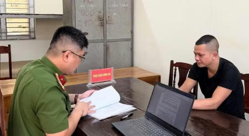 Cơ quan Công an làm việc với đối tượng Nguyễn Văn Thường.