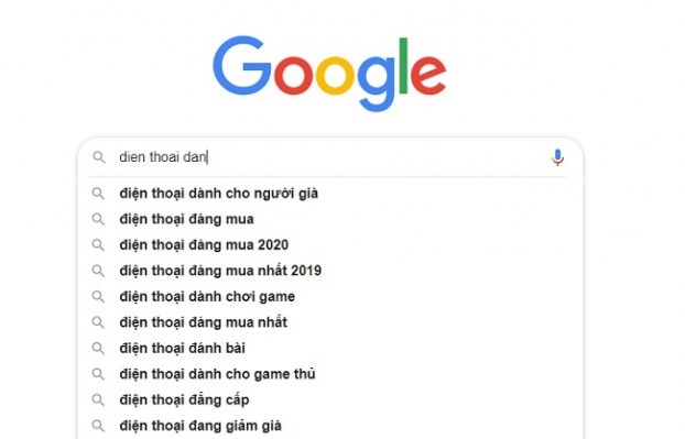 Điện thoại d&agrave;nh cho gia đ&igrave;nh kh&ocirc;ng phải từ kh&oacute;a nằm trong gợi &yacute; ưu ti&ecirc;n của Google