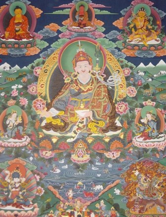 Một trong những bức tranh vẽ Thượng sư Li&ecirc;n Hoa Sinh trong tu viện.