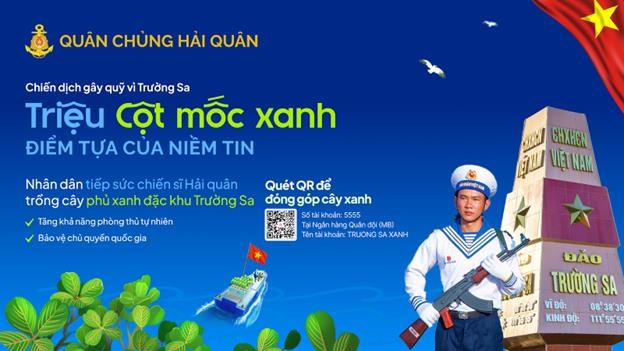 Phát động chiến dịch “Triệu cột mốc xanh” gây quỹ trồng cây phủ xanh đặc khu Trường Sa - Ảnh 1