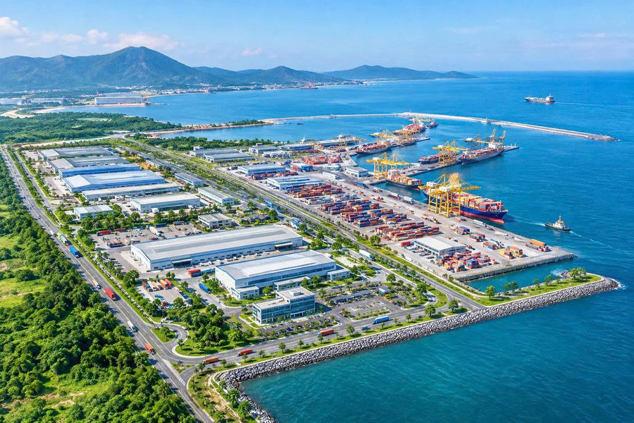 Phối cảnh Dự án Trung tâm Logistics và Dịch vụ hậu cảng Sơn Dương. Ảnh: Ban Quản lý Khu kinh tế tỉnh Hà Tĩnh.