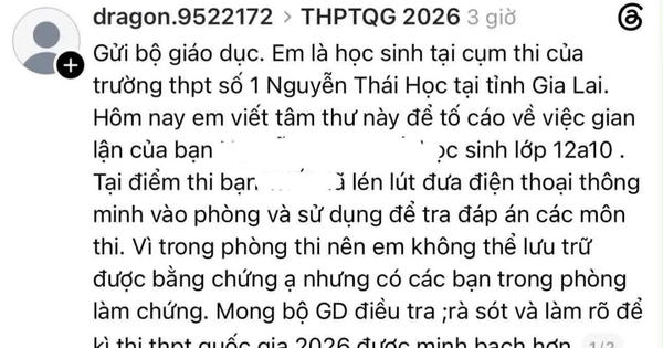 Sở GD&ĐT Gia Lai xác minh thông tin thí sinh bị tố mang điện thoại vào phòng thi THPT 2026