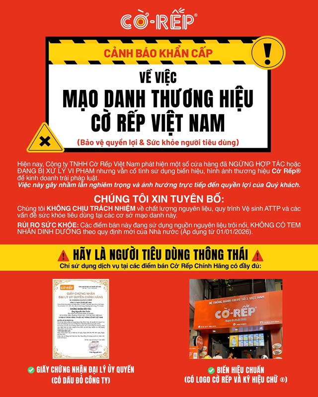 Cờ Rếp Việt Nam xử lý nghiêm các cơ sở vi phạm nhượng quyền và mạo danh thương hiệu - Ảnh 4