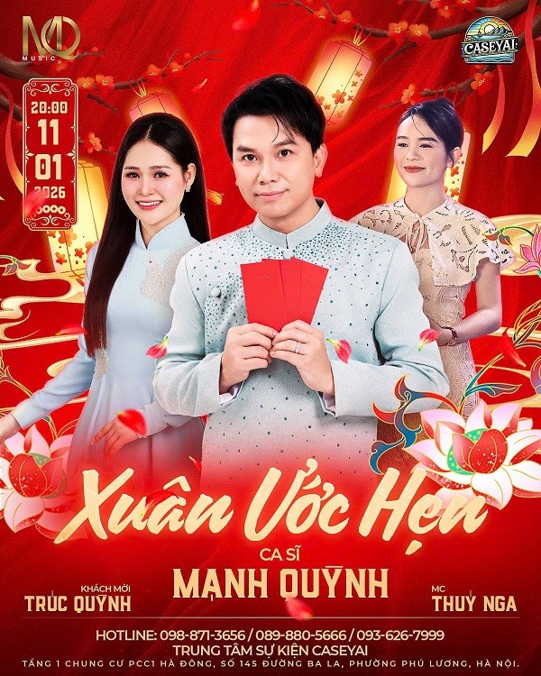 Ước hẹn bên thềm Xuân Bính Ngọ cùng ca sĩ Mạnh Quỳnh Ước hẹn bên thềm Xuân Bính Ngọ cùng ca sĩ Mạnh Quỳnh