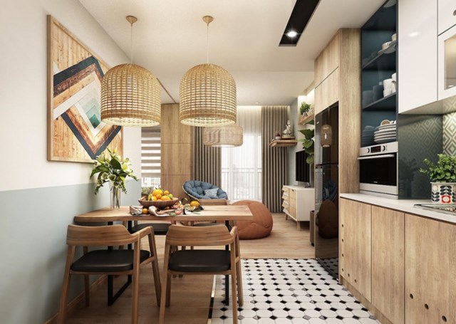 Căn hộ hiện đại 68m2 mang hương vị đồng quê - Ảnh 4 Căn hộ hiện đại 68m2 mang hương vị đồng quê - Ảnh 4