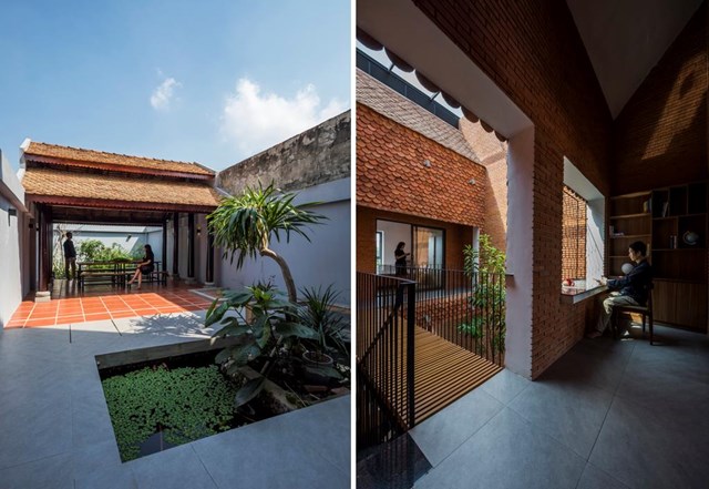 CTA l&agrave; đơn vị thiết kế đ&atilde; tạo 2 m&aacute;i hi&ecirc;n ở ph&iacute;a trước v&agrave; sau nh&agrave;, b&ecirc;n trong c&ograve;n c&oacute; 2 m&aacute;i hi&ecirc;n kh&aacute;c, đều được lợp bằng ng&oacute;i vảy c&aacute;. &nbsp;