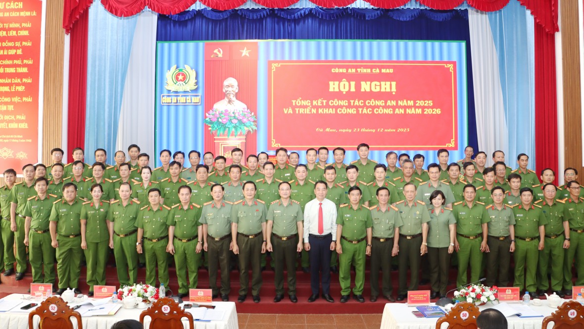 Công an Cà Mau tổng kết công tác năm 2025, triển khai nhiệm vụ năm 2026