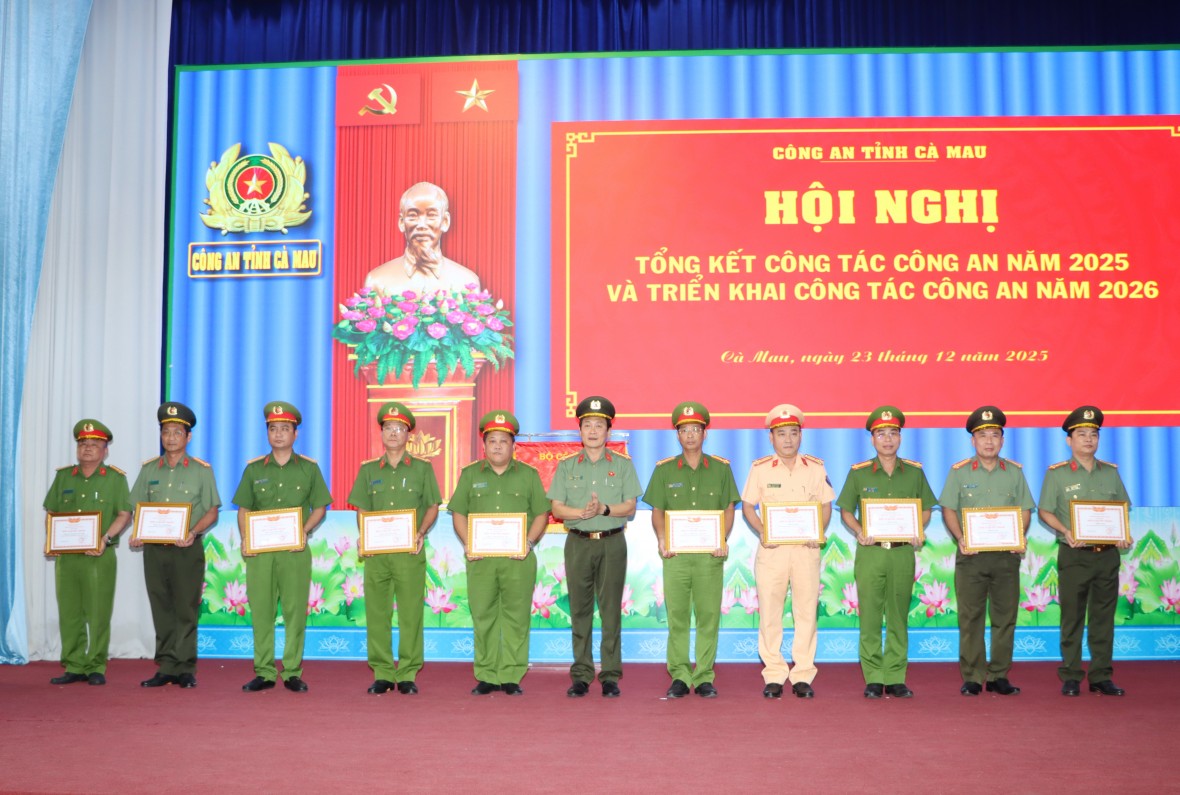 Công an Cà Mau tổng kết công tác năm 2025, triển khai nhiệm vụ năm 2026
