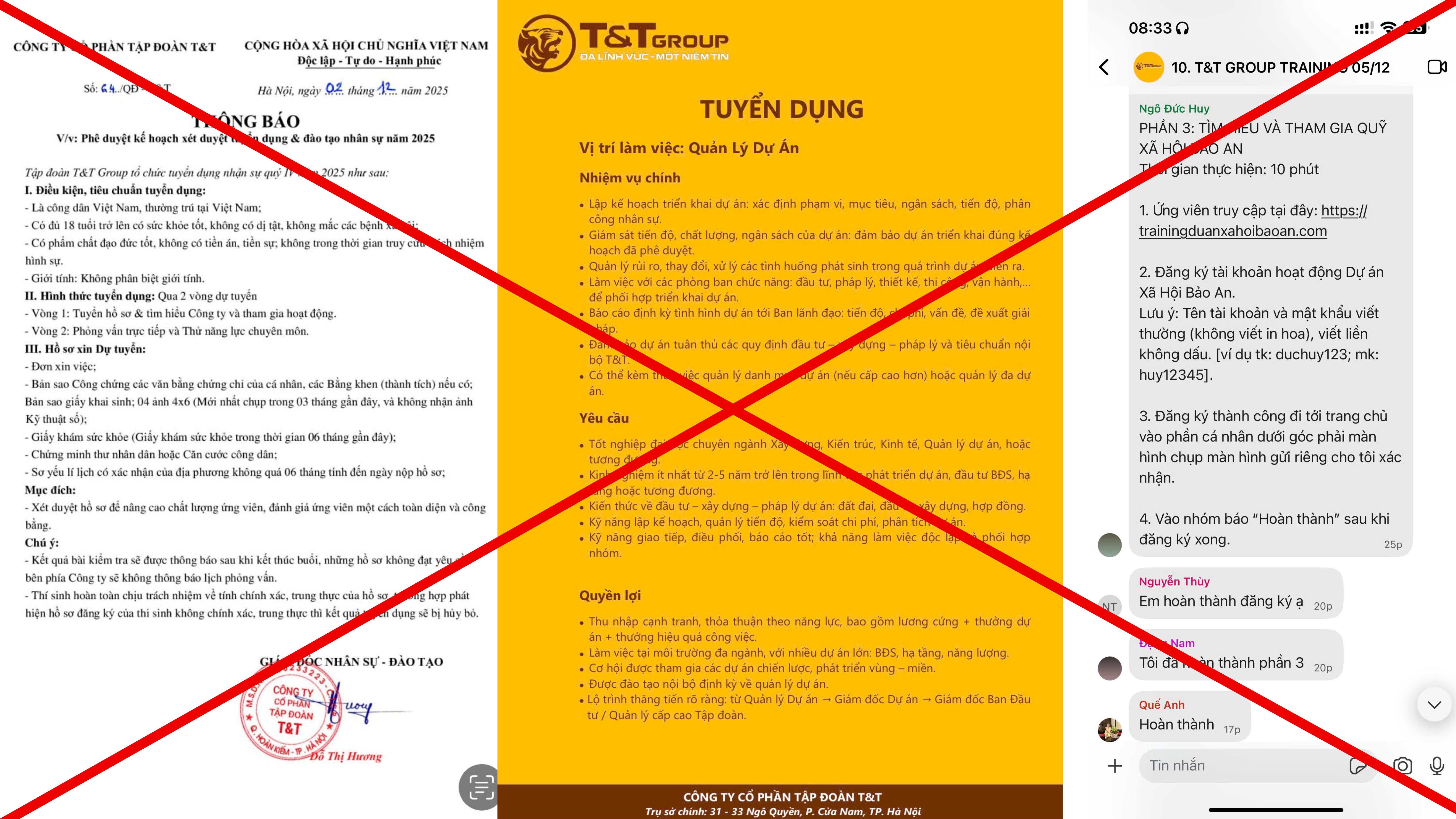 Cảnh giác trước chiêu trò giả mạo tuyển dụng T&T Group trên mạng xã hội để lừa đảo - Ảnh 1 Cảnh giác trước chiêu trò giả mạo tuyển dụng T&T Group trên mạng xã hội để lừa đảo - Ảnh 1