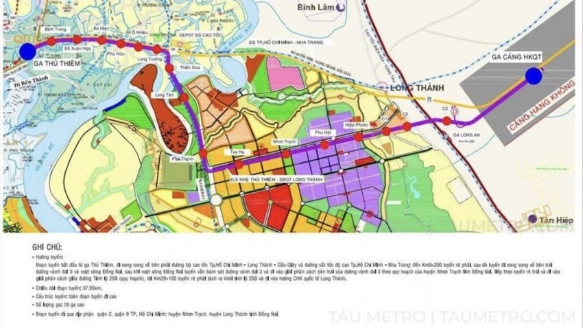 Metro 33.000 tỷ do THACO đề xuất sắp khởi công, mở đường tới sân bay Long Thành