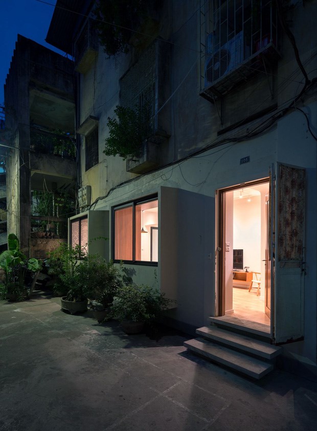 Mặt tiền của căn nh&agrave; sau khi cải tạo