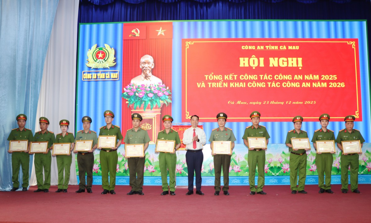 Công an Cà Mau tổng kết công tác năm 2025, triển khai nhiệm vụ năm 2026