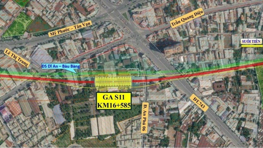 Tuyến Metro thành phố mới Bình Dương - Suối Tiên đi qua địa bàn phường An Phú, phường Tân Đông Hiệp.